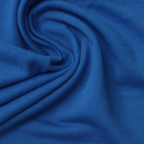 Polyester Viscose Stretch French Terry Fabric, 240 gsm, 160 cm — Blue, ref EF-261668