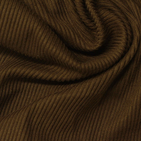 Brushed Polyester Stretch Milk Silk Knit Fabric, 200 gsm, 160 cm — Brown