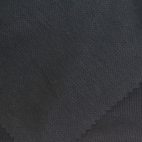 Black Ribbed Rib Knit, Cotton-Poly
