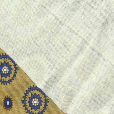 Blue Geometric-Circle Knit, Viscose