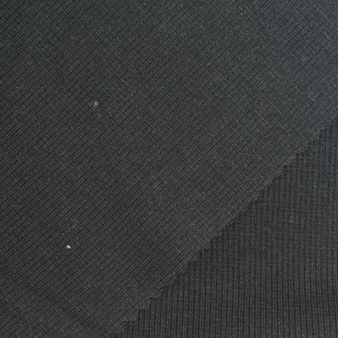 Black Rib Knit, Poly-Cotton