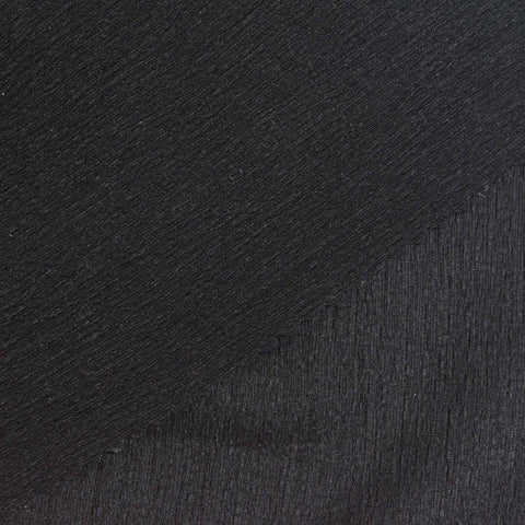 Polyester Stretch Crepe Fabric, 140 gsm, 155 cm — Black