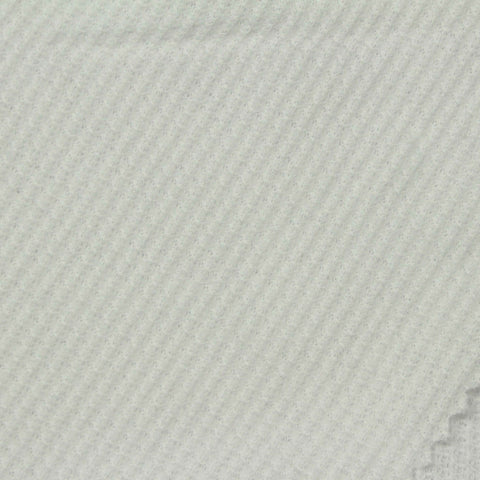 Polyester Cotton Waffle Knit Fabric, 96 gsm, 153 cm — White
