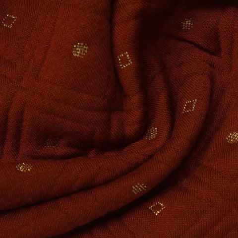 Rust Textured-Dot Jacquard, Poly-Viscose