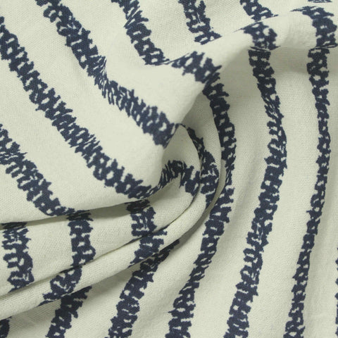 Dark Blue Stripes Rib Knit, Polyester, 150 gsm
