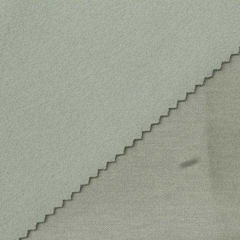 Brushed Polyester Viscose Stretch Knit Fabric, 420 gsm, 160 cm — Green
