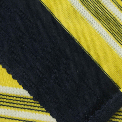 Yellow Horizontal-Stripe Jersey Knit, Cotton, 230 gsm