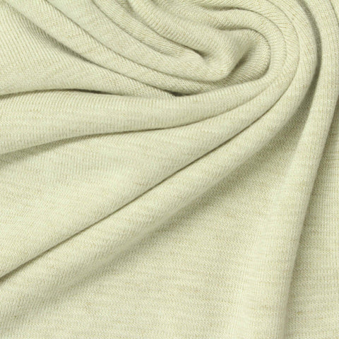 Pale Yellow Marl Rib Knit, Viscose-Acrylic