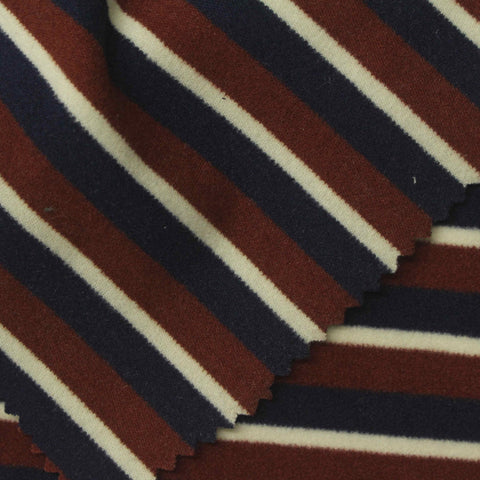 Brown Horizontal-Stripe Velvet, Polyester