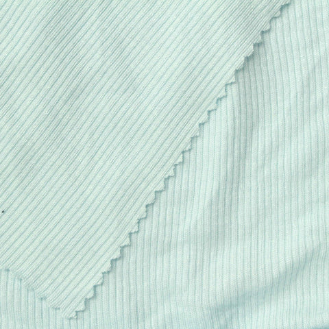 Pale Mint Ribbed Rib Knit, Viscose