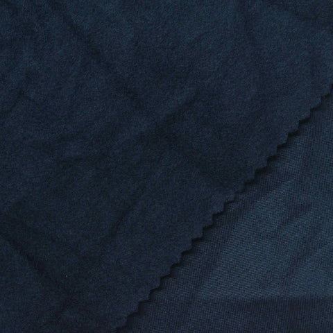 Brushed Polyester Stretch Milk Silk Knit Fabric, 240 gsm, 160 cm — Navy