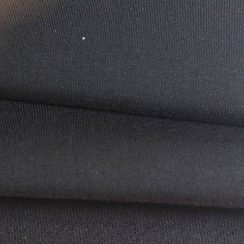 Polyester Viscose Stretch Scuba Knit Fabric, 370 gsm, 155 cm — Black
