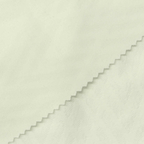 Jacquard Polyester Stretch Knit Fabric, 282 gsm, 182 cm — White