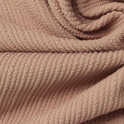Polyester Stretch Rib Knit Fabric, 270 gsm, 165 cm — Pink