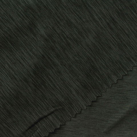Dark Green Marl Jersey Knit, Polyester, 215 gsm