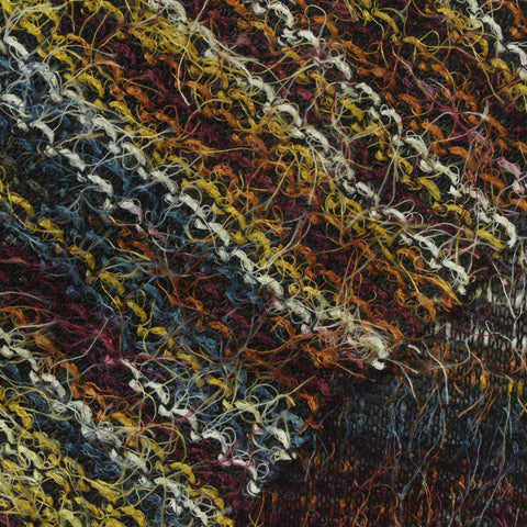 Yellow Horizontal-Stripe Chunky Knit, Polyester, 165 gsm