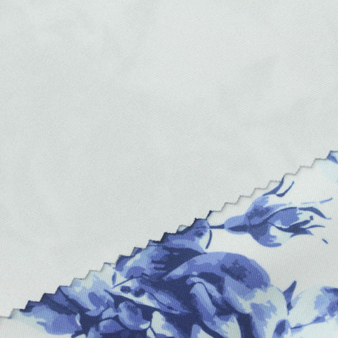 Blue Watercolor-Floral Scuba Knit, Polyester
