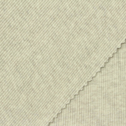 Light Grey Heathered-Marl Rib Knit, Cotton-Viscose