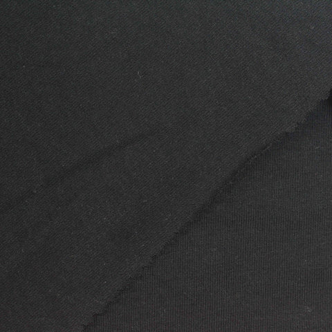Polyester Cotton Blend Jersey Knit Fabric, 190 gsm, 180 cm — Black