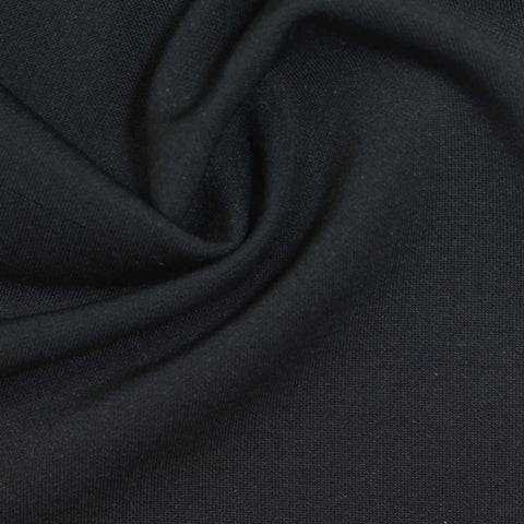 Polyester Tencel Lyocell Stretch Scuba Knit Fabric, 230 gsm, 170 cm — Black