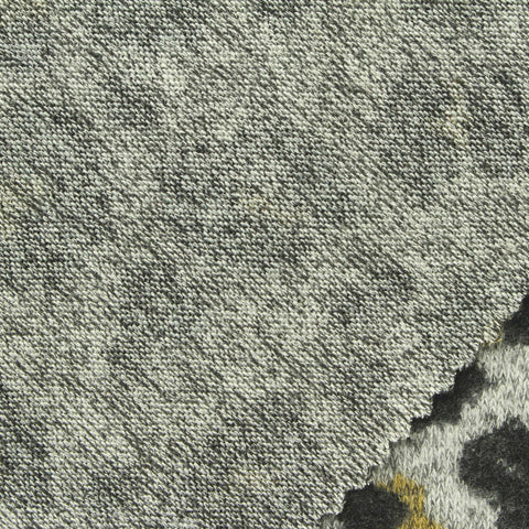 Dark Grey Leopard Knit, Viscose-Poly, 170 gsm
