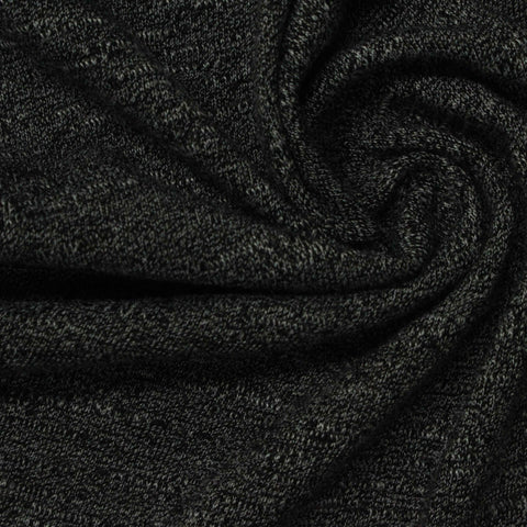 Dark Grey Marl Jersey Knit, Poly-Viscose, 190 gsm, 172 cm