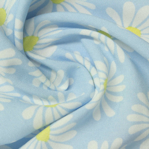 White Daisies Woven, Viscose
