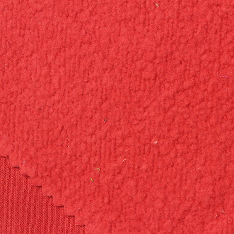 Brushed Cotton Polyester Knit Fabric, 285 gsm, 165 cm — Red