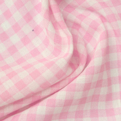 Pink Gingham French Terry, Polyester