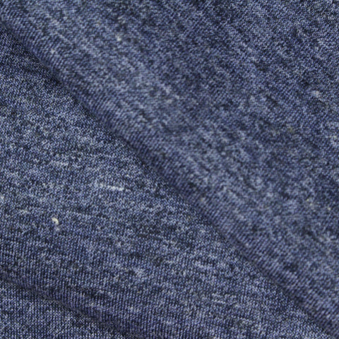 Blue Heathered-Marl Scuba Knit, Polyester, 320 gsm