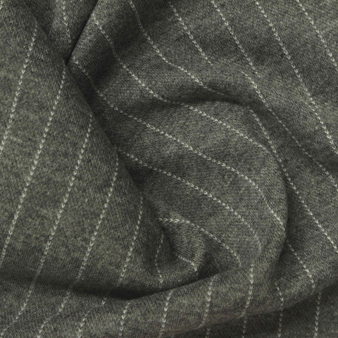 White Pinstripes Interlock Knit, Poly-Viscose