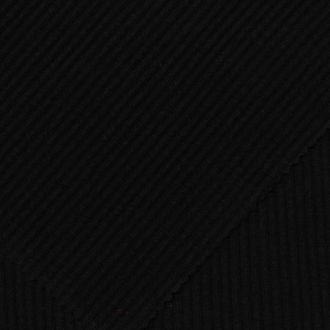 Rib Knit Fabric, 230 gsm, 120 cm — Black