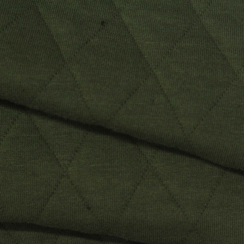 Dark Green Diamond Jacquard, Cotton-Poly