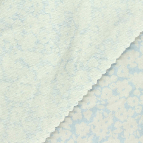 White Floral Jersey Knit, Cotton, 150 gsm