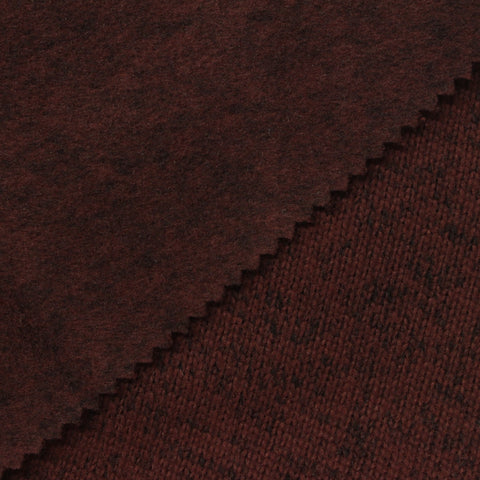 Dark Red Marl Chunky Knit, Polyester, 290 gsm