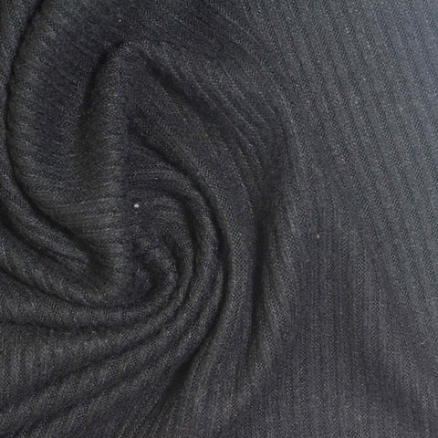 Charcoal Rib Knit, Viscose-Poly