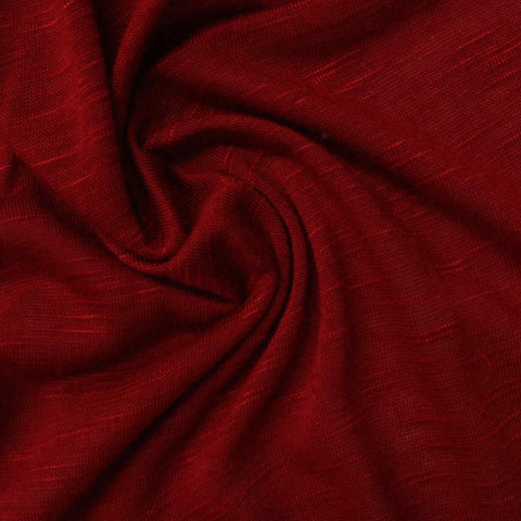 Slub 100% Viscose Jersey Knit Fabric, 124 gsm, 180 cm — Red
