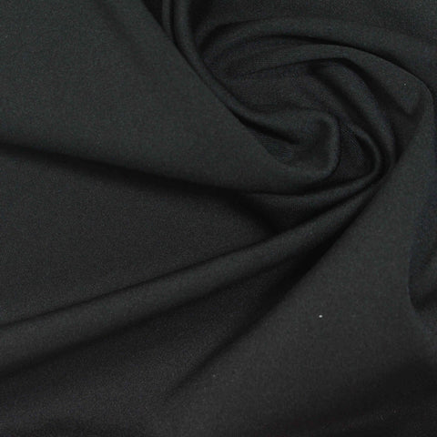 Polyester Stretch Sateen Fabric, 210 gsm, 152 cm — Black