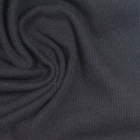 Black Rib Knit, Cotton-Poly