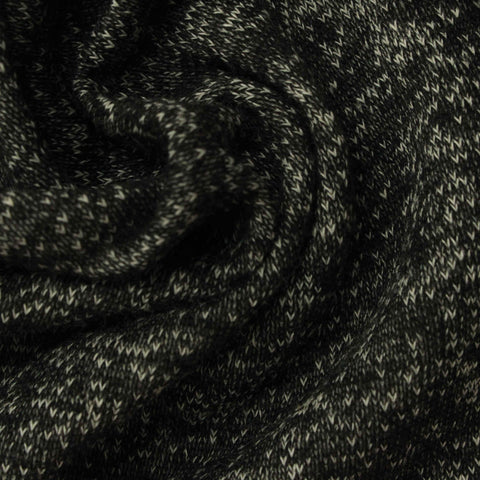 Black Marl French Terry, Poly-Cotton, 201 gsm