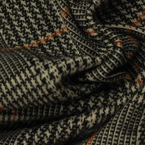Black Houndstooth Jacquard, Polyester, 176 gsm