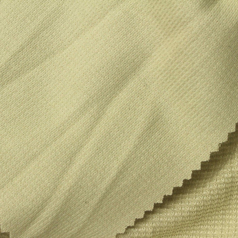Light Khaki Textured Piqué Knit, Poly-Cotton