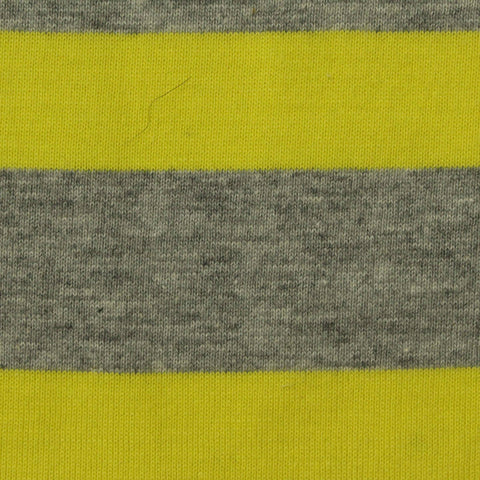 Yellow Horizontal-Stripe Jersey Knit, Cotton, 160 gsm
