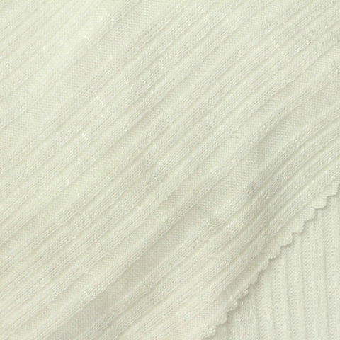 Off-White Ribbed Rib Knit, Poly-Viscose