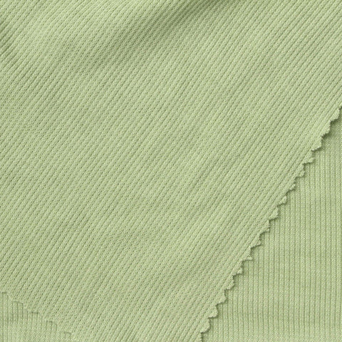 Tencel Lyocell Stretch Rib Knit Fabric, 231 gsm, 125 cm — Green