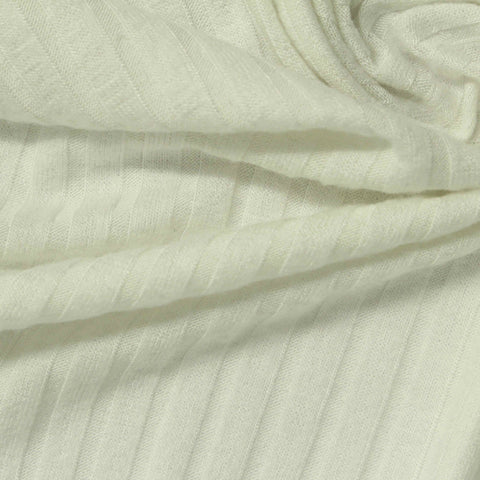 Brushed Viscose Stretch Rib Knit Fabric, 175 gsm — Beige