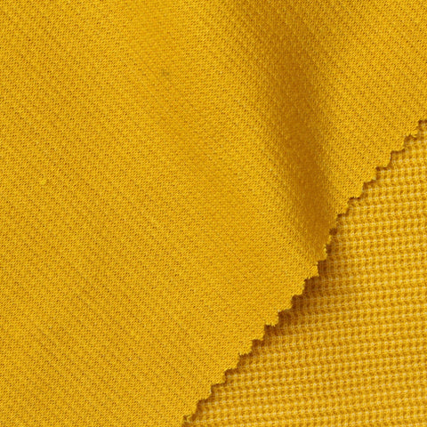 Yarn-Dyed Polyester Stretch Interlock Knit Fabric, 280 gsm, 160 cm — Yellow