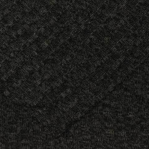 Dark Grey Marl Rib Knit, Poly-Viscose, 190 gsm