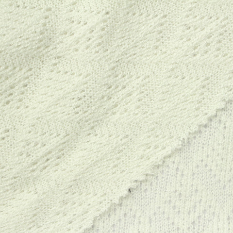 Cream Eyelet Chunky Knit, Viscose-Poly