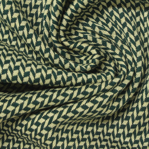 Dark Green Zigzag Jacquard